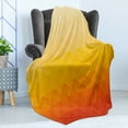 thumbnail image 4 of Abstract Soft Flannel Fleece Blanket, Digital Triangle Geometric Mosaic Gradient Shades of Orange Poly Art, Cozy Plush for Indoor and Outdoor Use, 60" x 80", Red Vermilion Marigold, by Ambesonne, 4 of 5