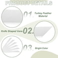 thumbnail image 3 of Uxcell Arrow Vanes Turkey Archery Arrows Feathers Fletching, Right Wing Fit for Hunting Target Shooting - Knife Shaped White, 3 of 5