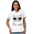 thumbnail image 3 of Be Cool Hipster Cat with Glasses Men's Graphic T Shirt Tees Brisco Brands X, 3 of 6
