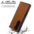 thumbnail image 4 of Vintage Case Designed for Samsung Galaxy Z Fold 6, PU Leather + PC Magsafe Folding Case Shockproof Classic Anti-drop Anti-Scratch Phone Cover Compatible with Samsung Galaxy Z Fold 6, Brown, 4 of 12