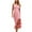 Pink, variant on Women Dress Back Sleeveless Sexy Maxi Dress Ruffle Sleeve V Neck Side Split Party Dress Summer Slim Fit Bodycon Dress