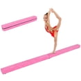 thumbnail image 1 of Costway 7' Sectional Floor Balance Beam Gymnastics Training Foding Soft Suede Pink, 1 of 10