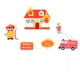 thumbnail image 1 of EeaseMX adornos para tarta de camión de bomberos con temática de héroe del fuego, divertidos insertos de postre, palillos de frutas, decoración para cupcakes, para festivales, fiestas y reuniones., 1 of 7