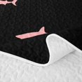 thumbnail image 5 of Manfei Silhouette Shark Twin Quilt Set, Ocean Animal Twin Coverlet Set, Black Pink, 2-Piece, 1 Bedspread and 1 Pillowcase, 5 of 7