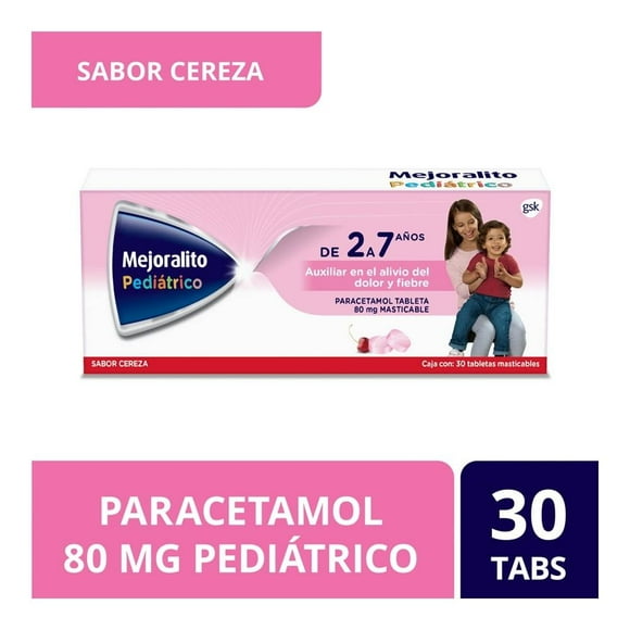 Mejoralito pediátrico sabor cereza 30 tabletas