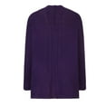 thumbnail image 5 of tklpehg Womens Fall Sweaters Open Front Knitted Sweater Pocket cardigan Fall Coat Overcoat Long Sleeve Solid Color Loose Leisure Outwear Purple M, 5 of 6