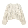 thumbnail image 6 of CAIXIA Fall Sweaters For Women Solid Button Detail Short Long Sleeve Pullover Tops Basic Clothes Loose Shirts Daily Work Outfits Fall Winter Clothes,Beige, 6 of 6