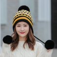 thumbnail image 2 of PIKADINGNIS Warm Trendy Knit Bearies Women Winter Soft Thick Pom Pom Hat Slouchy Cap, 2 of 5