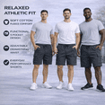 thumbnail image 7 of Yacht & Smith 3 Pack Men’s 5 Pocket Fleece Cargo Shorts, Cotton, Drawstring, Bulk Athletic Lounge Shorts, Charcoal Grey, Size 2X-Large, 7 of 7