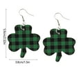 thumbnail image 3 of St. Patrick's Day Leather Earrings, Green Shamrock and Hat Dangle Earrings for Women, Irish Holiday Festival Jewelry Accessories, 3 of 6