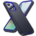thumbnail image 2 of Feishell for iPhone 14 Pro Max Rugged Triple-Layers Case, Hybrid PC+TPU Shockproof Heavy Duty Cover, Military Grade Drop Resistant Lens Protection Case for iPhone 14 Pro Max,Deep Blue+Blue, 2 of 8