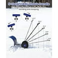 thumbnail image 4 of 29in Snow Pusher Shovel with Wheels,Galvanized Blade Heavy-Duty 2-Wheel Snow Pusher Hand Plow for Snow Removal w/Wheels，T type-Single-Handle,Blue, 4 of 5