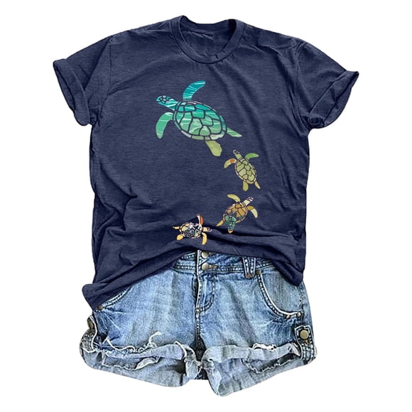 Women's Summer Graphic Letter Print Casual Comfort Fit Fashion Tee Colored Short Sleeve Top Everyday Wear