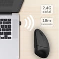 thumbnail image 4 of Mouse Inalámbrico Vertical Ergonómico Recargable, 3 DPIs Ajustables y 6 Botones, Receptor USB 2.4GHz para Windows y Mac - Negro, 4 of 8