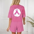 thumbnail image 4 of 2 Piece Outfits Summer Women,Womens Pajama Sets Two Piece Lounge Sets Half Sleeve Top and Split Shorts Breast Cancer Print Sleepwear Pjs, 4 of 7