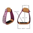 thumbnail image 2 of Horse Western 5" Slanted Offset Angled Pink Engraved Aluminum Show Stirrups 51227PK, 2 of 5