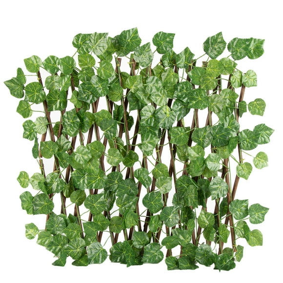 Simulation Fence Fence Telescopic Fence Fake Flowers Green Leaves Outdoor Garden Fence Wall Guardrail Decorative Leaves Blocking Plants Small