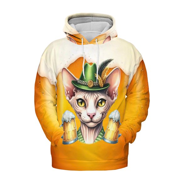 Best Sphynx Dad Proud Beer Lover Happy Oktoberfest All Over Print 3D Hoodie Unisex Merch Hoodies Cat Lover Kitten Owner Gifts Idea - 02016