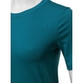 thumbnail image 4 of A2Y Women's Basic Solid Premium Cotton Short Sleeve Crew Neck T Shirt Tee Tops Teal M, 4 of 6