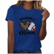 thumbnail image 1 of Blusas de Manga Corta para las Mujeres Imprimir Cuello Redondo, Camiseta Casual para Primavera Verano Diario, 1 of 3