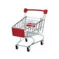 thumbnail image 5 of Mini Shopping Cart | Stainless Steel Utility Organizer | 4-Wheel Miniature Supermarket Cart | Tabletop Storage Caddy | Remote Holder | Fruit Flower Cosmetic Basket | 1 Pack, 5 of 5