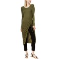 thumbnail image 1 of bar III Womens Ruched Tunic Blouse, Green, X-Large, 1 of 2