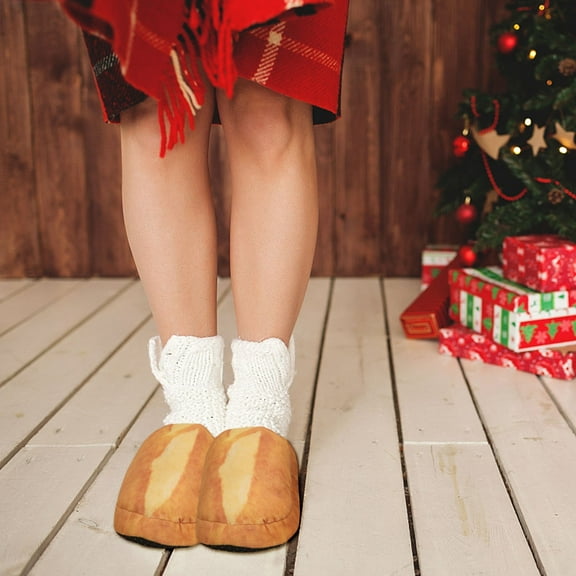 WHAMVOX Support Soft-sole Anti-slip Cotton Slippers Plush Slippers 6.5 Khaki