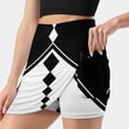 thumbnail image 3 of Monochrome Geometric Diamonds Women's skirt With Hide Pocket Tennis Skirt Golf Skirts Badminton Skirts Running skirts Black, 3 of 6