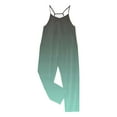 thumbnail image 6 of MIXUE Girls Jumpsuits & Rompers Summer Gradient Print Spaghetti Strap V Neck Sleeveless Loose Fit Casual With Pockets Bodysuits Sportwear,Green,13-14 Years, 6 of 6