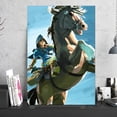 thumbnail image 2 of Cuadro Decorativo Zelda Link Caballo Listo Para Colgar 50x75cm Jungle Art Impresion Tela Arte, 2 of 7