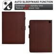 thumbnail image 2 of Case for Amazon Kindle Fire 7 12th Gen 2022, Fiber Texture PU Leather Folio Stand Cover Flip Tablet Case with Credit Card Slot & Auto Wake/Sleep & Magnetic Clasp for Fire 7 12th Gen 2022, Brown, 2 of 6