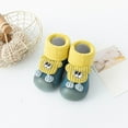thumbnail image 2 of Odeerbi Non-Slip Fuzzy Slipper Socks for Baby Infant Boys Girls Prewalker Walking Shoes Cotton Thermal Socks Cozy Plush Socks Infant Soft Sole Shoes Velvet Thick Warm Floor Shoes, 2 of 5