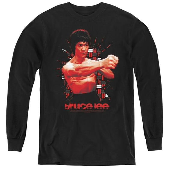 Bruce Lee The Shattering Fist Youth Long Sleeve T-Shirt Tee Black