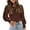 Coffee, variant on Casual Tops Women Plus Size Western Sweatshirt Women Spring Round Neck Solid Color Button Long Sleeve Casual Sweatshirt