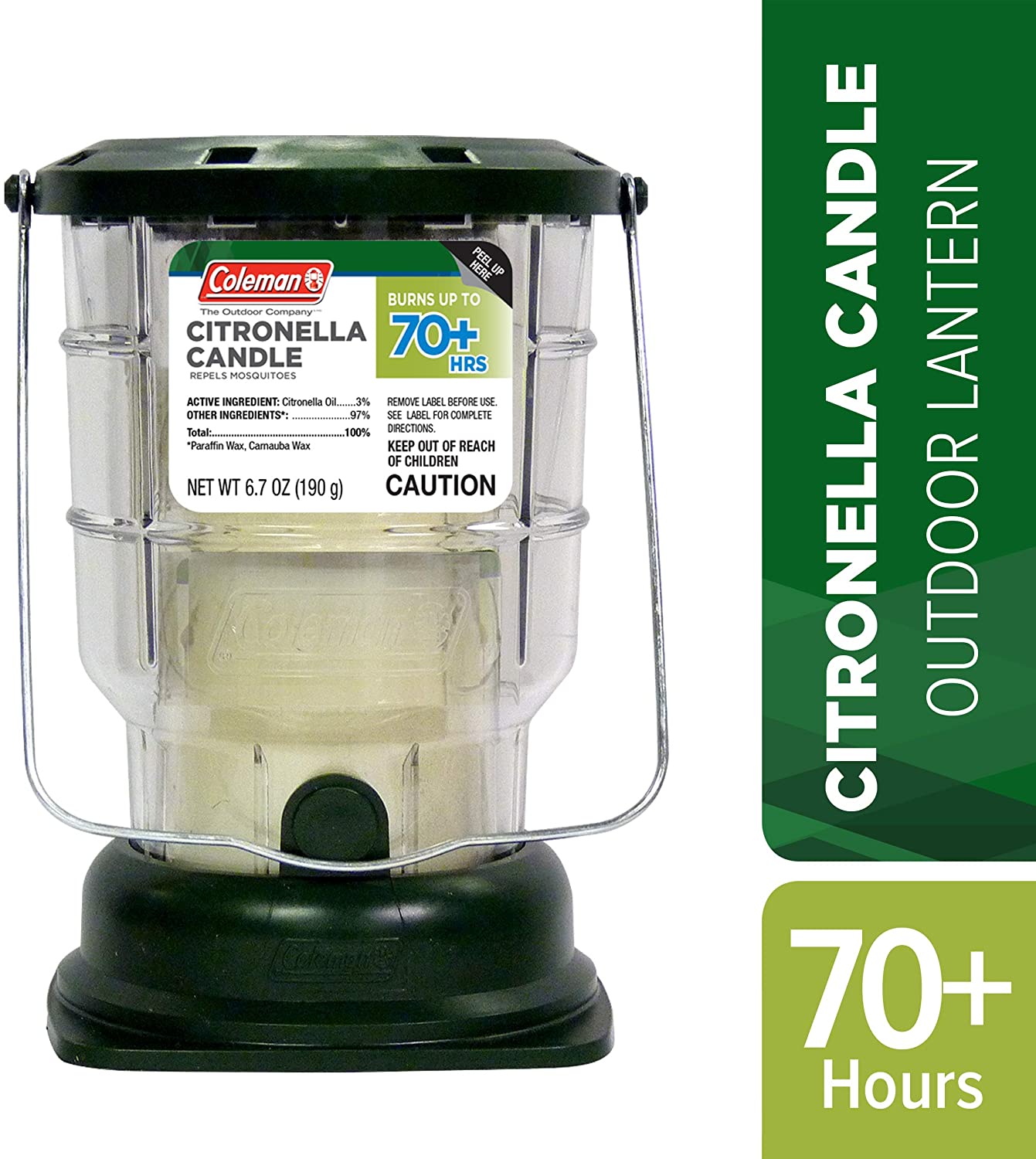 Coleman Citronella Candle Outdoor Lantern - 70+ Hours, 6.7 Ounce, Green - image 5 of 7