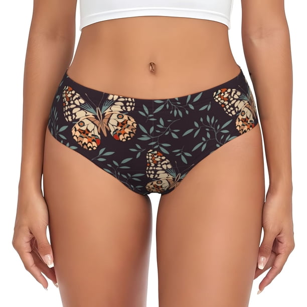 Fotbe Butterfly1 Calzones Estampados para Mujer – Ropa Interior de Algodón, Cómoda, Suave y Elástica-Large