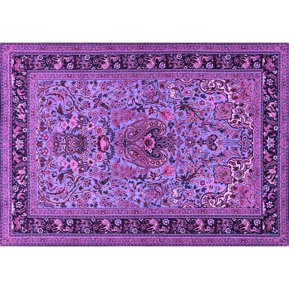 Ahgly Company Indoor Rectangle Persian Purple Traditional Area Rugs, 5' x 7'