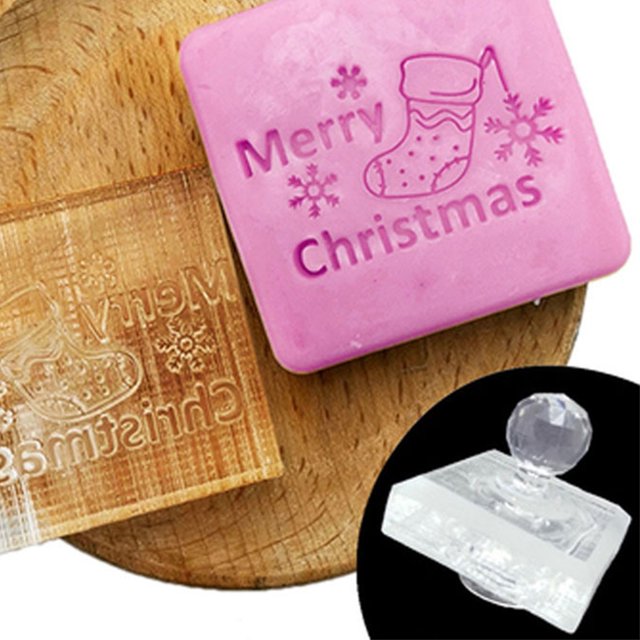 Acrylic Transparent Soap Stamp Christmas Theme Pattern Soaps Embossing