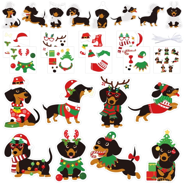 Kit de manualidades navideñas BeYuMi Dachshund, 123 piezas, adornos para bricolaje