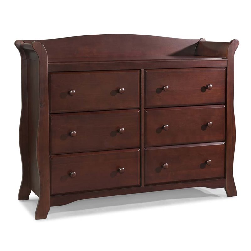 Kingfisher Lane 6 Drawer Double Dresser in Cherry ...