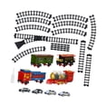 thumbnail image 4 of Juego de tren eléctrico, juego de trenes clásicos, juego de vías de tren con transmisión eléctrica con vagones, luz y sonido para regalos navideños y, 4 of 7