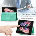 thumbnail image 4 of TECH CIRCLE for Samsung Galaxy Z Fold 5 Wallet Case, Durable Floral Magnetic Flip Kicktand Hand Strap Premium PU Leather Phone Cover with Card Slots Holder for Samsung Galaxy Z Fold 5  2023,Green, 4 of 6
