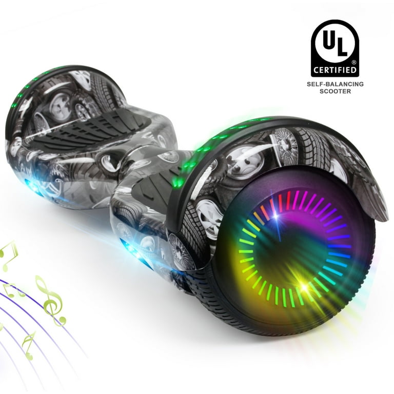 CBD 6.5 Two Wheel Self Balancing Hoverboard with Bluetooth and LED Lights Grey