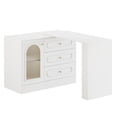 thumbnail image 4 of Fnova Rotatable L-Shaped Computer Desk with 3 Drawers, Cabinet, Reversible Corner Design with Adjustable Shelves, Home Office Workstation Writing Table for Bedroom, 4 of 20