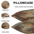 thumbnail image 5 of Throw Pillow Covers 20x20 Inch Set of 2, Brown Gray Waterproof Outdoor Pillow Covers, Rustic Abstract Gradient Mottled Texture Decorative Cushion Pillowcases for Couch, Sofa, Bed, Garden, Patio, 5 of 9