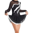 thumbnail image 4 of TiaoBug Robe de Patinage Artistique en Maille avec Strass Manches Longues Ballet Danse Tutu Blanc 14, 4 of 7