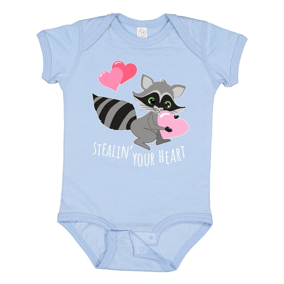 Inktastic Stealin' Your Heart Cute Raccoon Boys or Girls Baby Bodysuit