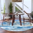 thumbnail image 4 of Ocean Blue Round Living Room Rugs 7 ft, Sky Bird Seagull Sea Wave Nature Scenery Washable Area Rug with Non-Slip Sturdy Edge Binding Round Carpet for Kitchen Office Bedroom, 4 of 9