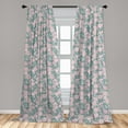 thumbnail image 5 of Ambesonne Floral Curtains, Romantic Pastel Foliage, Pair of 28"x63", Slate Blue Pale Pink, 5 of 5