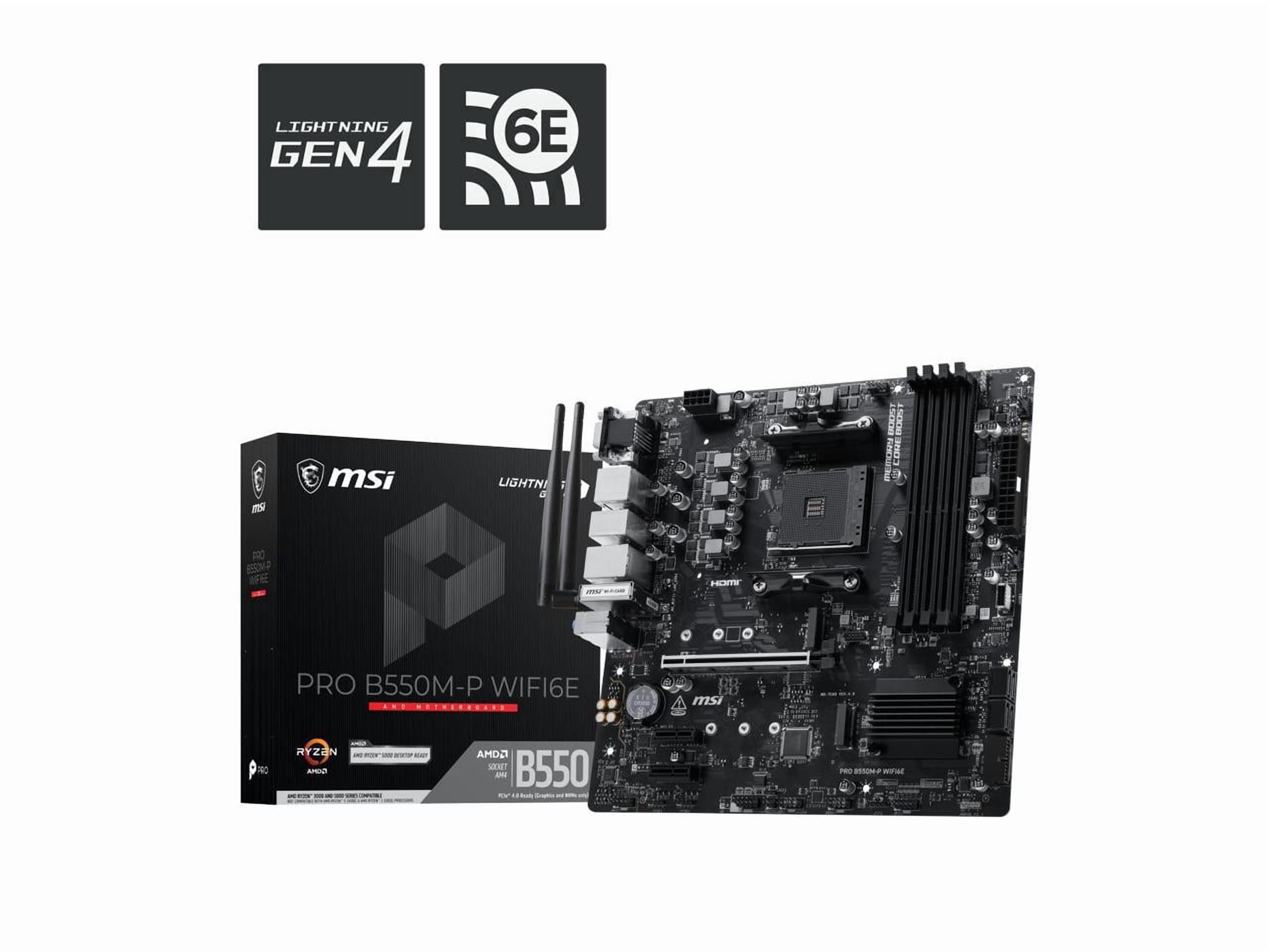 MSI PRO B550M PRO-VDH WIFI AMD Motherboard, AM4, USB 3.0, Micro